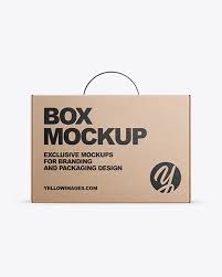 Download Kraft Box Mockup In Box Mockups On Yellow Images Object Mockups PSD Mockup Templates