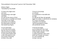 Incunabula در توییتر Marais Wrote The Single Most Famous Poem In The Afrikaans Language Winternag Published In 1904 Here It Is In The Original Afrikaans In Dutch Which Is Quite Similar And