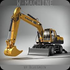 Wheel Excavator 3d Max 3d Model Flyer Design Templates Brochure Template Layout