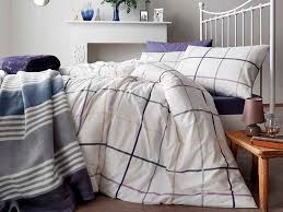 English Home Glam Check Pamuklu Cift Kisilik Nevresim 200x220 Cm Mavi Ev Dekoru Nevresim Mavi