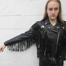 Your Place To Buy And Sell All Things Handmade Black Leather Fringe Jacket Fringe Leather Jacket Leather Jacket