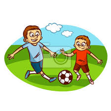 Downloade dieses freie bild zum thema fußball zeichnung fussball aus pixabays umfangreicher sammlung an public domain bildern und videos. Vater Und Sohn Fussball Spielen Leinwandbilder Bilder Pitch Mit Sohn Myloview De