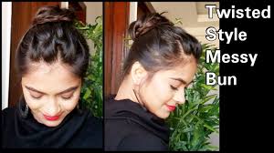 So i thought i'd round up my favorite ways to style a messy bun in hopes that one of these ways might actually click with you!!! 5 Min Twisted Style Messy Bun Hairstyle For Medium Long Hair Easy Indian Party Wedding Hairstyles Youtube