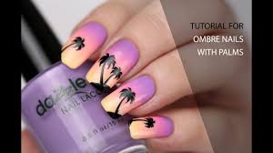 Ombre Sunset Nails With Palms Youtube The pop of orange, pink and purple brings out the fun side of you.