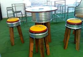 12 Ways To Transform Reclaimed Oil Barrels Into Winsome Furniture Oil Barrel Barrel Furniture Garage Furniture