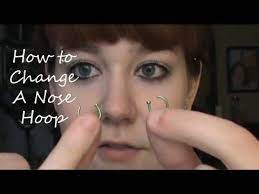Second, gently fit the ring into you pierced nose by gliding one open end of the hoop into the hole. 297 How To Change A Nose Hoop Youtube Nose Hoop Nose Piercing Hoop Nose Rings Hoop