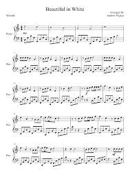 Written for duet of alto. Beautiful In White Sheet Music For Piano Solo Musescore Com