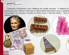 materiais montessori na escola prisma - imagem de contas douradas material montessori