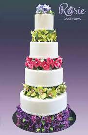 Flower Tiered Cake Cake Beautiful Wedding Cakes Baking Cakes Decoration