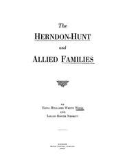 HERNDON-HUNT: The Herndon-Hunt and Allied Families (Softcover) 1930