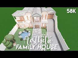 Aesthetic Family House Bloxburg Speedbuild Youtube Family House Two Story House Design Simple House Plans