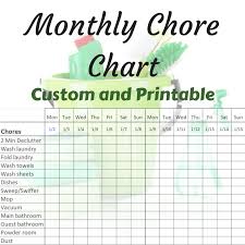 Excel At Home Monthly Chore Chart