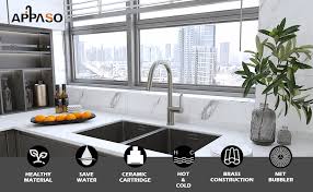 Home depot kitchen faucets with sprayers day aerator wine purpose. Amazon Com Appaso Pull Down Modern Kitchen Faucet With Magnetic Docking Multi Flow Sprayer Brushed Nickel Single Handle High Arc Swan Neck Kitchen Sink Faucet With Optional Deck Plate Stainless Steel Aps204bn Home Improvement