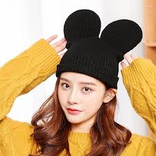 Best mickey mouse skull cap Top Sellers Cartoon Knitted Crochet Bunny  Beanie With Big Ears Cute