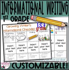 Informational Writing First Grade Writing Checklist