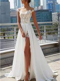 Unsere neueste kollektion umfasst zeitlose, majestätische brautkleider mit romantischen elementen. Designer Brautkleider Mit Spitze Sommer Chiffon Hochzeitskleider Etuikleider Babyonlinedress De