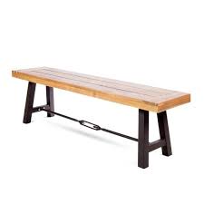 Sophia & william outdoor 3 pieces acacia wood dining set furniture, modern patio wooden table and benches oil finished for porch poolside balcony backyard, teak & black 3.7 out of 5 stars 15 $649.99 $ 649. Noble House 63 In Teak Brown Wood And Metal Outdoor Dining Bench 16212 The Home Depot