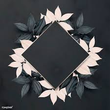 Download Premium Vector Of Rhombus Golden Foliage Frame On Black Flower Background Wallpaper Vector Background Pattern Black Background Wallpaper