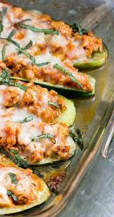 Keto Chicken Parmesan Stuffed Zucchini Boats A Quick Easy Healthy Dinner Recipe Di 2020