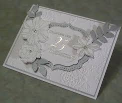 Handmade 25th Silver Anniversary Card Stampin Up Secret Etsy Anniversary Cards Handmade Wedding Anniversary Cards 50th Anniversary Cards