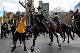 Greater sydney including the blue mountains, central coast, wollongong and shellharbour local government areas on or after monday 21 june 2021. Anti Lockdown Protesters Clash With Sydney Police France 24