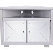 Corner tv cabinet with doors for flat screens. Sei Mirage Mirrored Corner Tv Stand For Most Flat Screen Tvs Up To 34 8 Matte Silver Mirror Ms9173 Best Buy