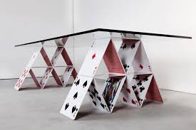 Slightly moisten the edges of your cards to prevent them from falling off. House Of Cards Table By Mauricio Arruda