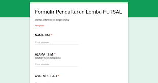 We did not find results for: Formulir Pendaftaran Lomba Futsal