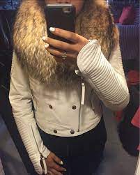 White Fur Collar Leather Jacket Fur Collar Leather Jacket Leather Jacket Jackets