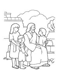 Christ Blessing The Children Illustration Jesus Coloring Pages Lds Coloring Pages Bible Coloring Pages