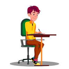 Estudiante Con Pluma En La Mano Escribiendo Examenes En Hoja De Papel Ilustracion Vectorial Aislado Escribir Clipart Examen Estudiante Png Y Vector Para Desc Sheet Of Paper Writing Clipart Handwriting