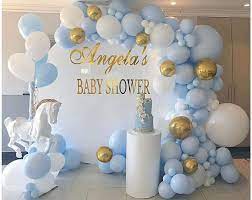 Balloon Garland Diy Kit Blue Silver Chrome Confetti Balloons Boy First Birthday Party Decor Baby Shower Garland Baby Blue Party Decorations Baby Shower Balloons Baby Shower Balloon Arch 1st Birthday Balloons