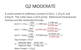 Practice Empirical And Molecular Formula 1 For A