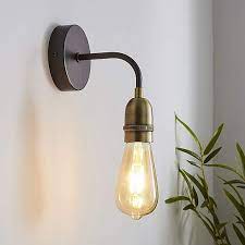 Marsden Antique Brass Industrial Wall Light Industrial Wall Lights Wall Lights Brass Wall Light