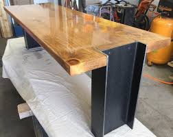 Unique Bench Made Of Steel I Beam And Reclaimed 2x12 Wood Great For Reception Area Home Use Custom Made Fo Muebles De Parota Muebles Hierro Y Madera Muebles