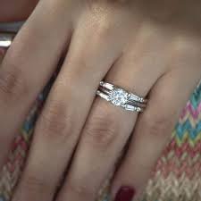 As time goes on, bridal sets derive a variety of new design, such as 2 pc sets, interchangeable rings and enhancer rings. Simple Classic Style Ring Guard This Ring Guard Enhancer Has Beautiful Tapered Baguettes Set W Engagement Ring Enhancers Wedding Ring Guard Wedding Ring Bands