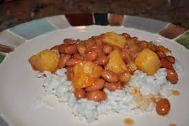 Made in a savory tomato sauce with olives and potatoes.serve with white or yellow rice. Beth S Favorite Recipes Puerto Rican Rice And Beans Rice Recipes For Dinner Bean Recipes Favorite Recipes