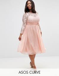 Asos Curve Asos Curve Wedding Midi Dress With Lace And Bow Detail Plus Size Dress By Asos Curve Sheer Lace Top Fixed Cami L Wedding Dresses Plus Size Plus Size Dresses Pink