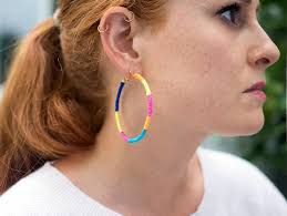 DIY Rainbow Wrapped Earrings -