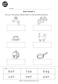 Free Phonics Short Vowel A Worksheet For Preschool Or Kindergarten Class Middle Sounds Worksheet Short Vowel Worksheets Middle Sounds