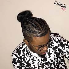 Instagram Meliss Lane Manbun Braids Guybraids Braided Man Bun Mens Hairstyles Hair Styles