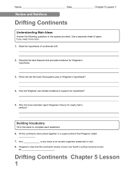 Drifting Continents Chapter 5 Lesson 1