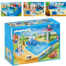 Playmobil Summer Fun Children S Swimming Pool Featuring Slide And Diving Board Fill The Pool With Water And The Working F Playmobil Summer Family Fun Playset