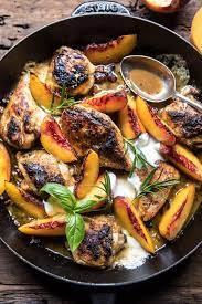 Rosemary Peach Chicken In A White Wine Pan Sauce Half Baked Harvest Recipe Harvest Recipes Peach Chicken Recipes