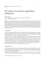 Ali khatibi, v thyagarajan, and a seetharaman. Pdf The Status Of E Commerce Applications In Malaysia
