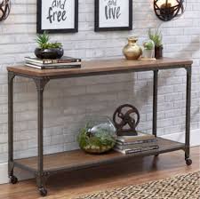 Console Table For Entryway Rustic Industrial Wood Metal Wheels Rolling Narrow Industrial Console Tables Console Table Contemporary Console Table Costway 2 tier console table narrow accent side entryway table metal frame black.