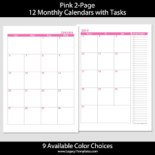 5 5 X 8 5 Planner Template Beautiful 2019 12 Months 2 Page Calendar A5 In 2020 Planner Template Schedule Template Calendar Template