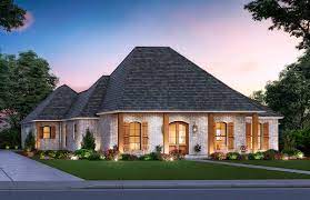 Acadian styling sets off this graceful southern house plan that has a big, wide footprint.the wide central foyer has barn doors to the left that slide open to reveal the home office.head further back to settle down in the gigantic. House Plan 41430 French Country Style With 2223 Sq Ft 4 Bed 2 Bath 1 Half Bath