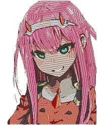 Anime Embroidery Darling In Franxx Zero Two A G E Store Anime Pattern Anime, darling in the franxx, pink hair, smile, zero two (darling in the franxx). anime embroidery darling in franxx zero two