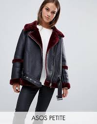 Asos Petite Faux Shearling Leather Jacket Asos Shearling Fauxshearling Leatherjacket Stylish Petite Clothing Petite Outfits Trendy Outfits